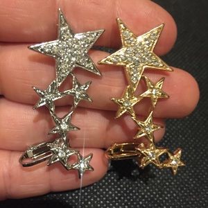 🌟 Awesome BoHo cascading shooting star rhinestone ear cuff in gold or silver